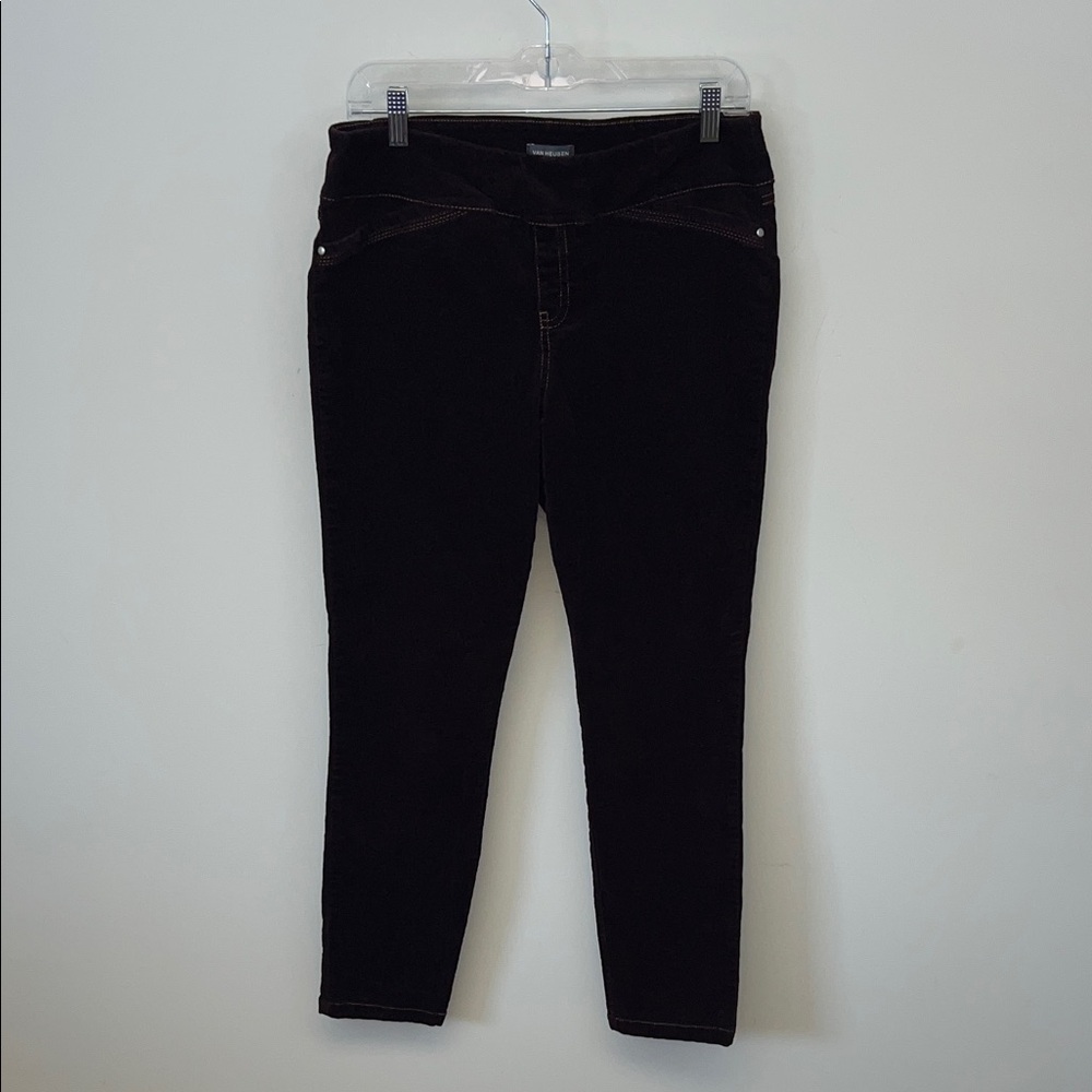 Van Heusen Women's Dark Purple Corduroy Dress Pants for Women Size 10